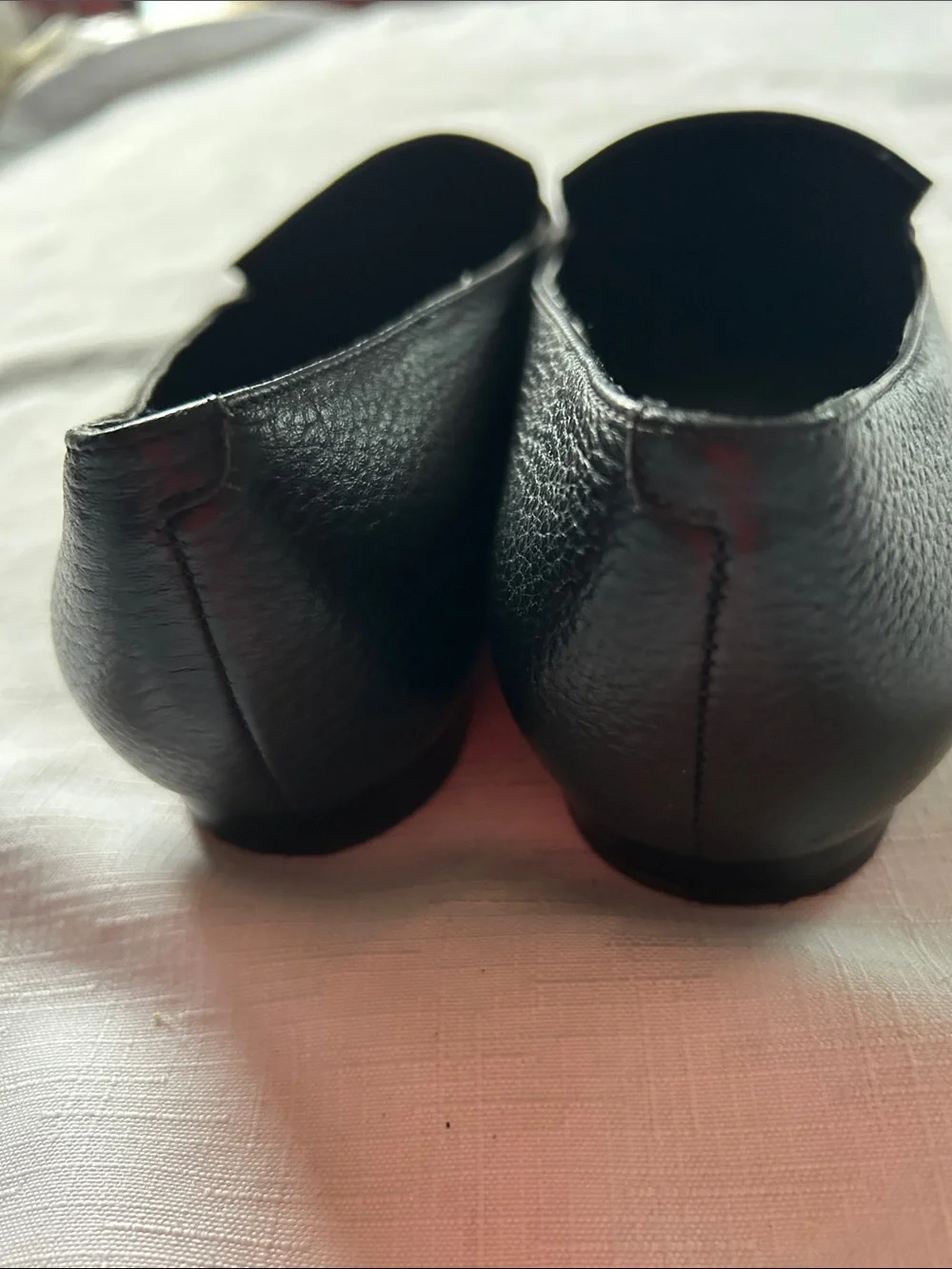 Marc Fisher Black Pointed Leather Slip-On Loafers